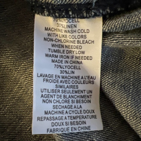 Trina Turk Morina Chambray Wrap Dress Blue Linen Lyocell Blend Lightweight Sz 8 - Picture 8 of 9